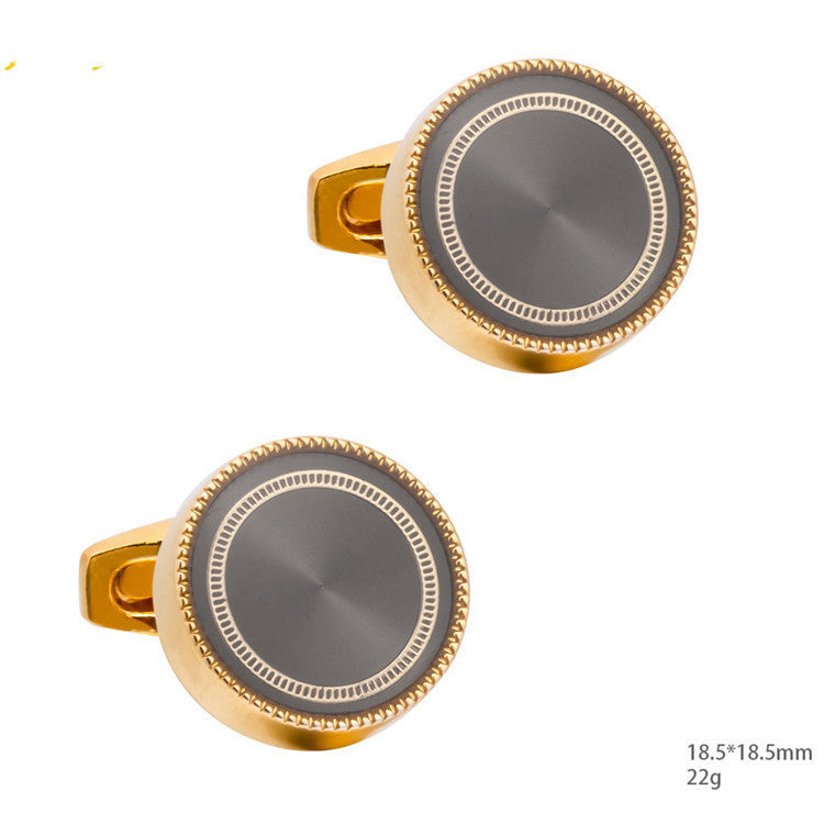 Round Style Accessories Enamel Copper Cufflinks For Men