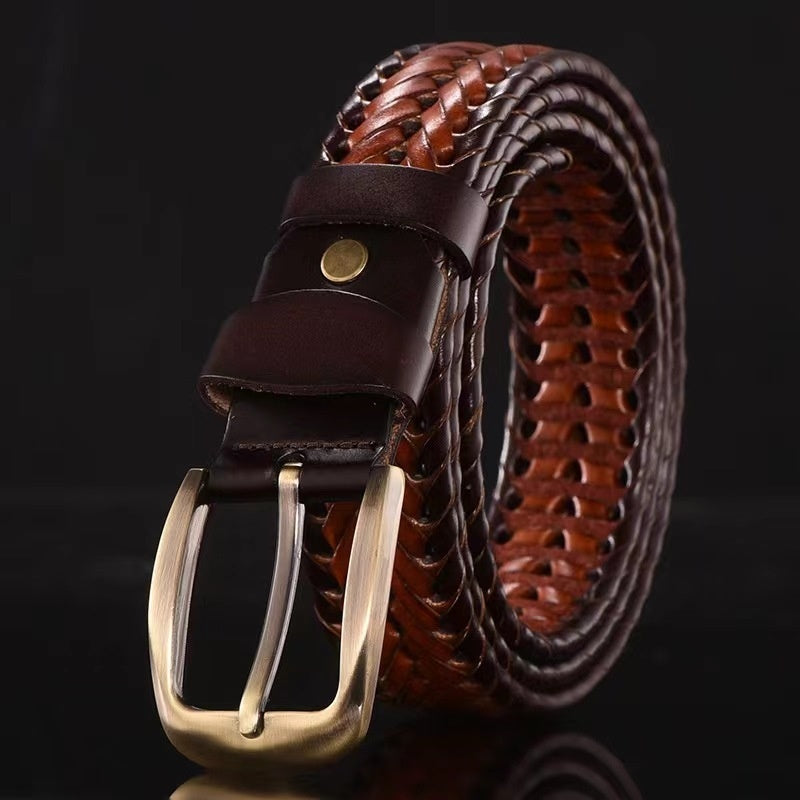 Leather Pin Buckle Handmade Pant Trendy Casual Belt