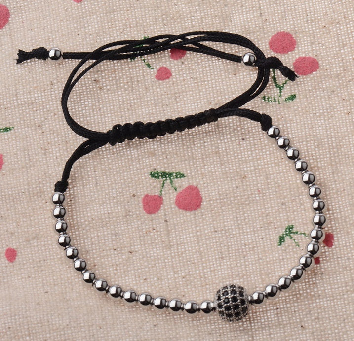 Ball Beads Braiding Macrame Bracelet For Men's Jewelry