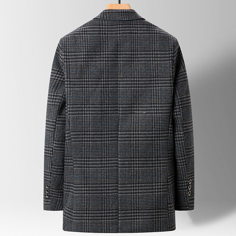 Spring Summer Slim-fit Casual Plaid Men's Suit