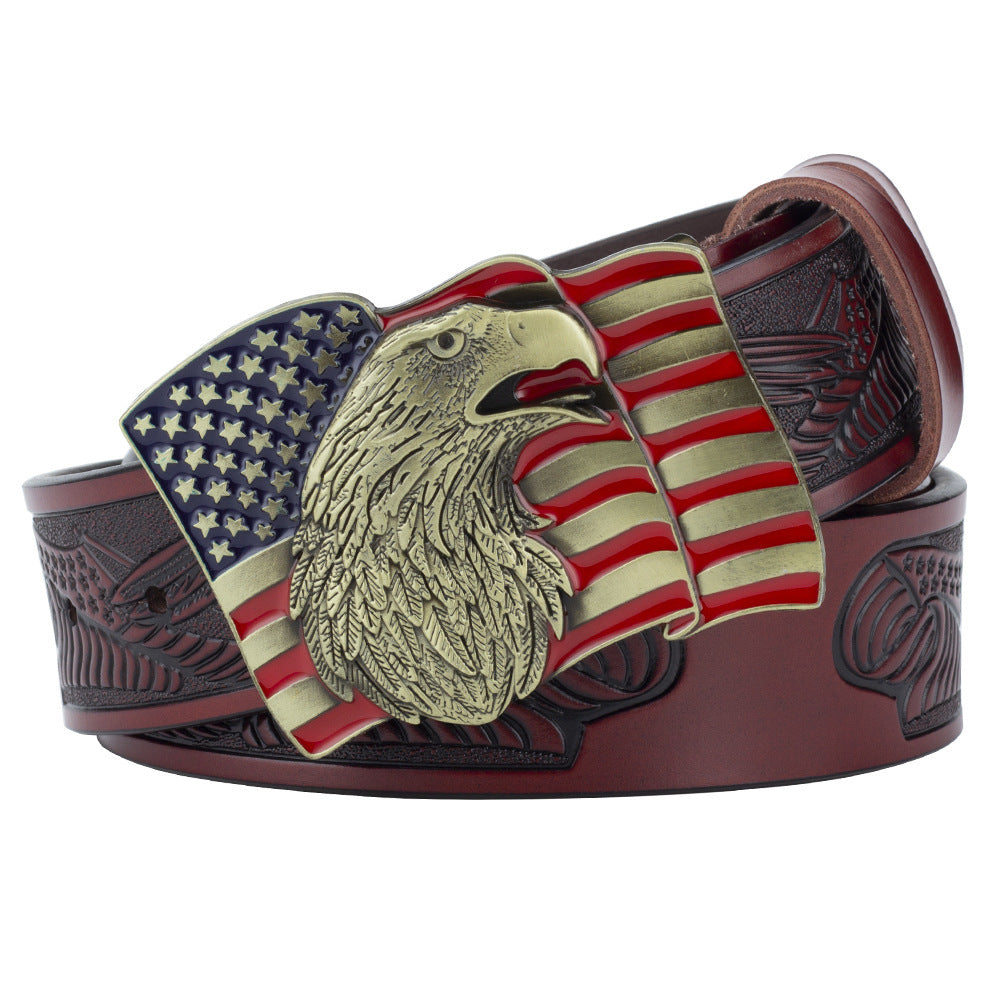 Eagle Buckle Cowhide Men's Casual Belt Leisure Fashion Clothing Accessories