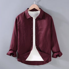 Pure Linen Men's Shirt All-matching Clothes Tide