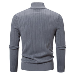 Solid Color Zipper Cardigan Coat For Men