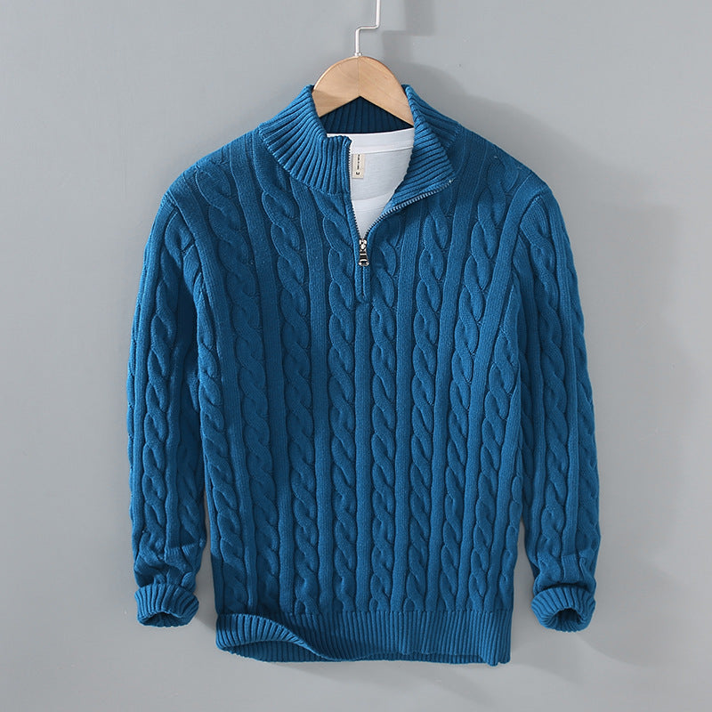 Men's Loose Zip Pullover Knitting Sweater Coat