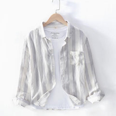 Spring And Summer Thin Youth Long Sleeve Men's Hong Kong Style Shirt