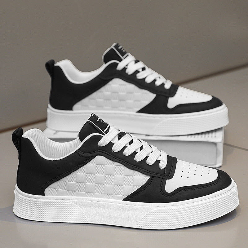 Men’s Casual Plaid Lace-Up Sneakers