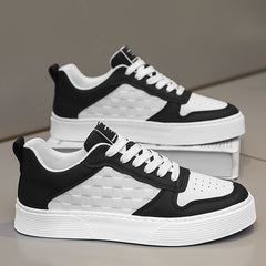 Men’s Casual Plaid Lace-Up Sneakers