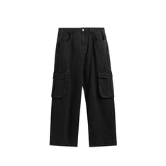 Street Straight Loose Men's Clothing Wash Tooling Wide Leg Jeans
