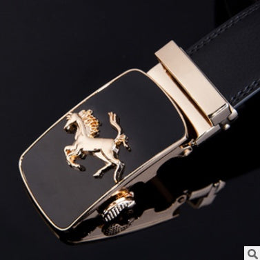 Men's Leather Business Belt With Buckle