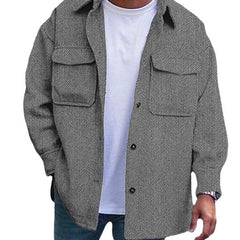 Men's Coat Polo Collar Top Casual Fashion
