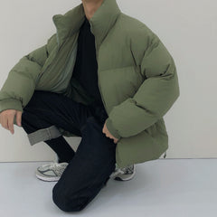 Winter Bread Clothes Simple  Loose Cotton Coat For Men