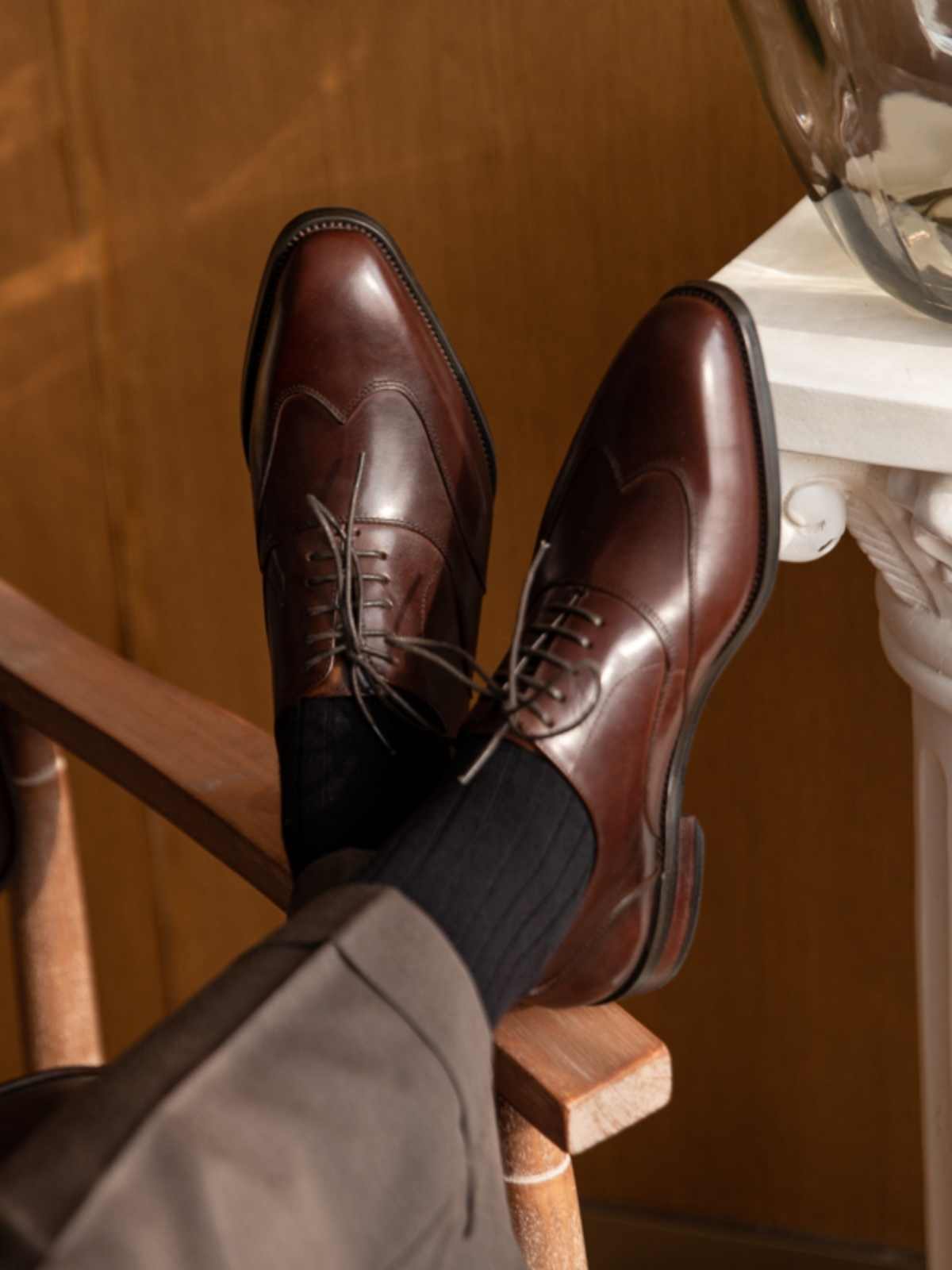 Men's Business Formal Wear Leather Handmade Shoes - Brogue Style