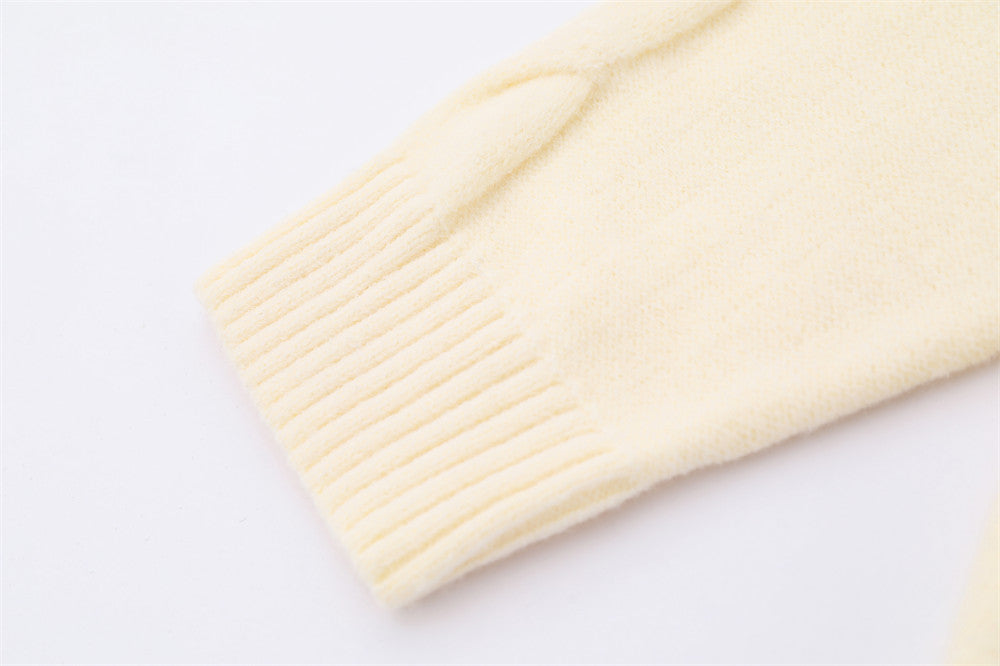Simple Embroidered Lapel Sweater For Men