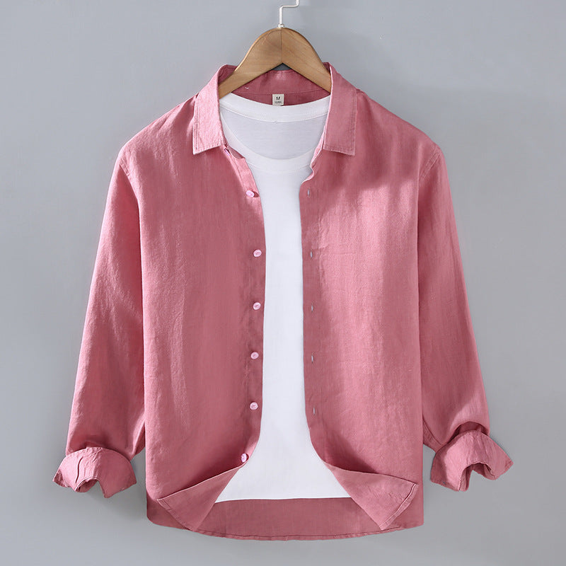 Pure Linen Men's Shirt All-matching Clothes Tide