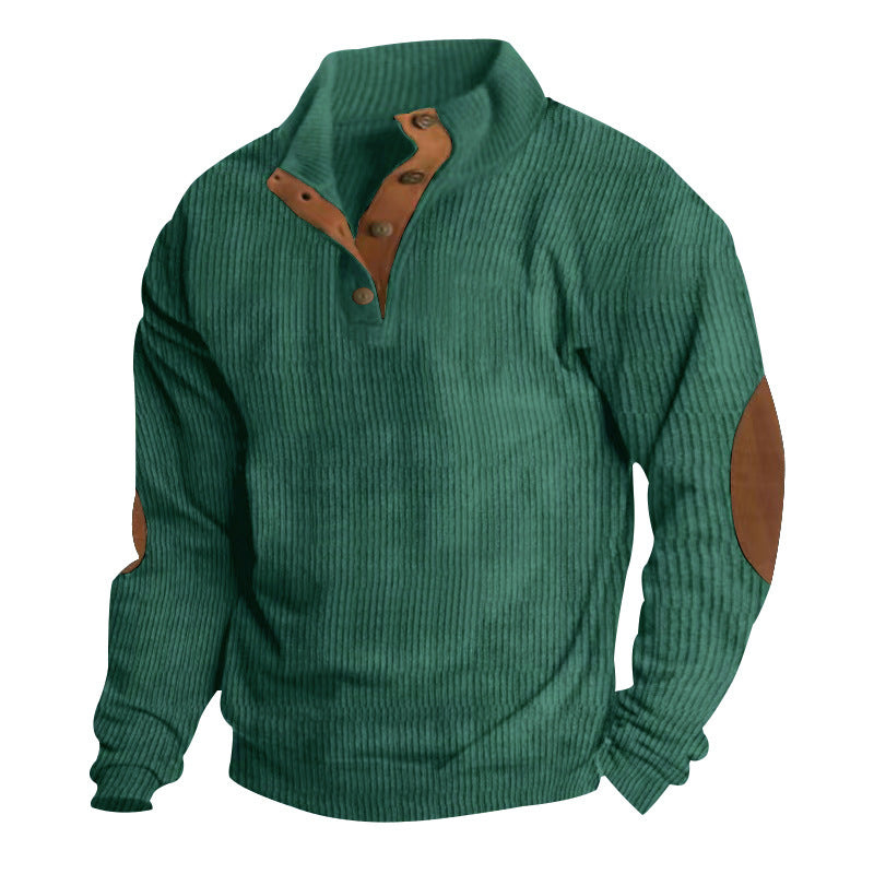 Casual Stand-Collar Long Sleeve Pullover Sweatshirt For Men