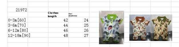 Boy Western Element Short Sleeve Rompers