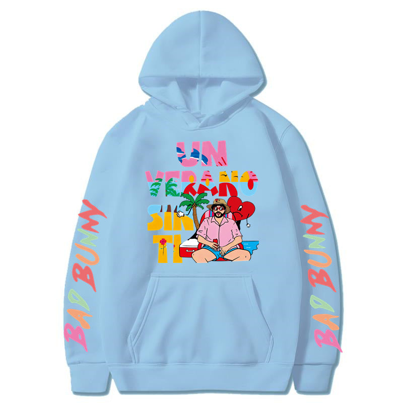 Bad Bunny Sweatshirt Hoodie Casual For Men