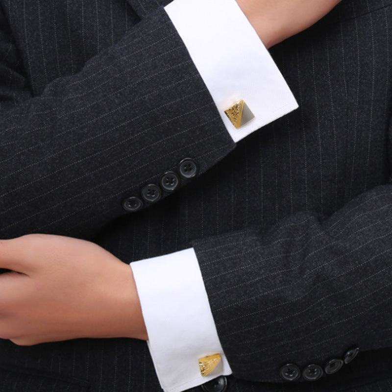 Square Pattern Two-tone High Quality French Cufflinks For Business Suit