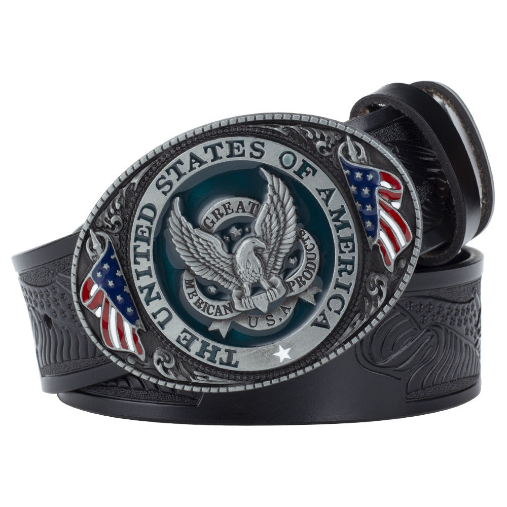 Eagle Buckle Cowhide Men's Casual Belt Leisure Fashion Clothing Accessories