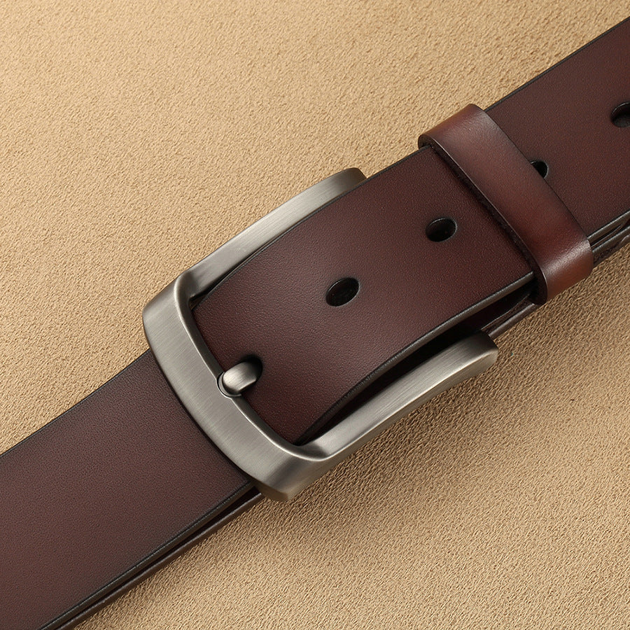 Pure Leather Pin Buckle Belt For Men