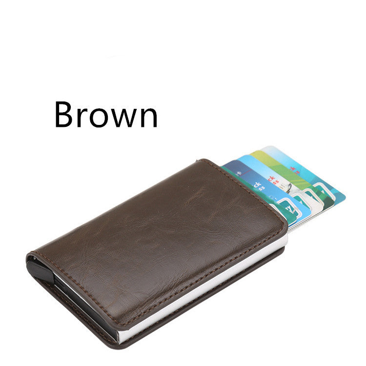 PU Automatic RFID Multi-Function Card Holder