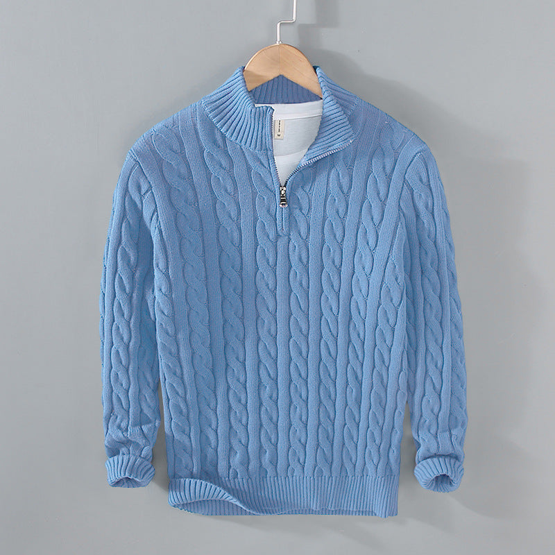 Men's Loose Zip Pullover Knitting Sweater Coat