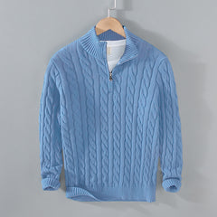 Men's Loose Zip Pullover Knitting Sweater Coat