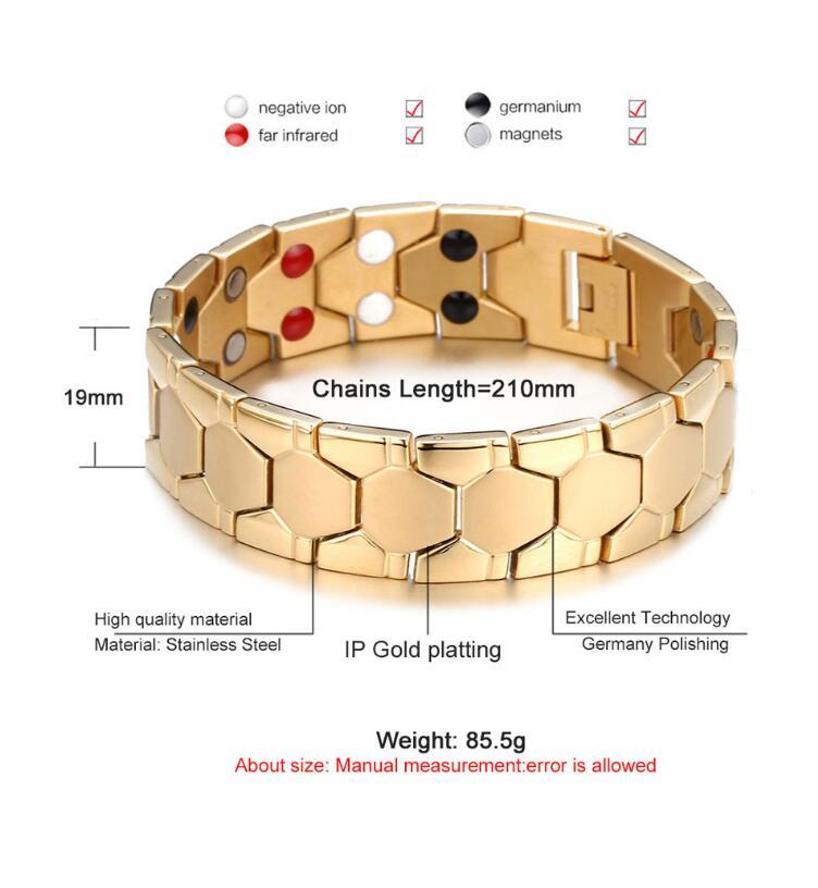 Health Energy 4 In 1 Bracelet Magnetic Titanium Bio Energy Arthritis Twisted Healthy Magnetic Bracelet For Men