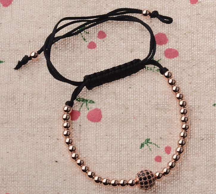 Ball Beads Braiding Macrame Bracelet For Men's Jewelry