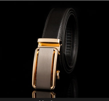 Men's Leather Business Belt With Buckle