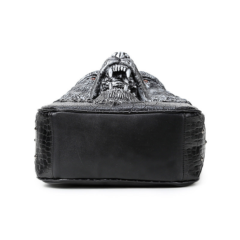 3D Wolf Head Student Backpack Shoulder Bags for Men