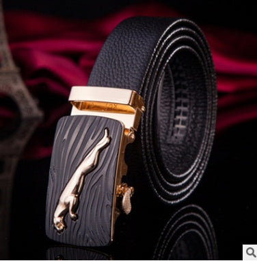Men's Leather Business Belt With Buckle
