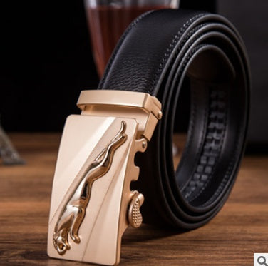 Men's Leather Business Belt With Buckle