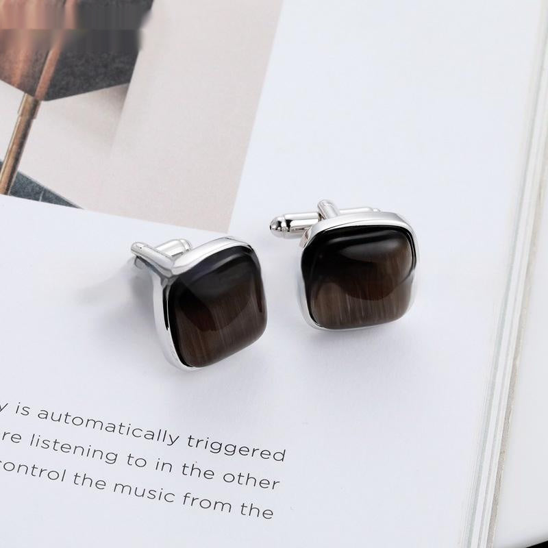 Men's High-End Opal Cufflinks Business Shirt French Cufflinks Ornament