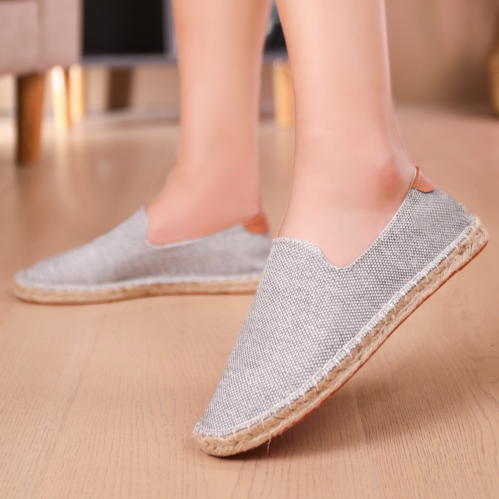 Men’s Breathable Canvas Loafers – Sweat-Absorbent Casual Slip-On Cloth Shoes
