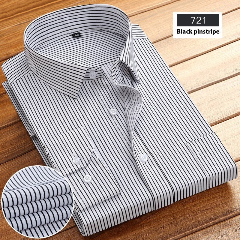 New Business Striped Spring And Autumn Men's Long-sleeved Shirt