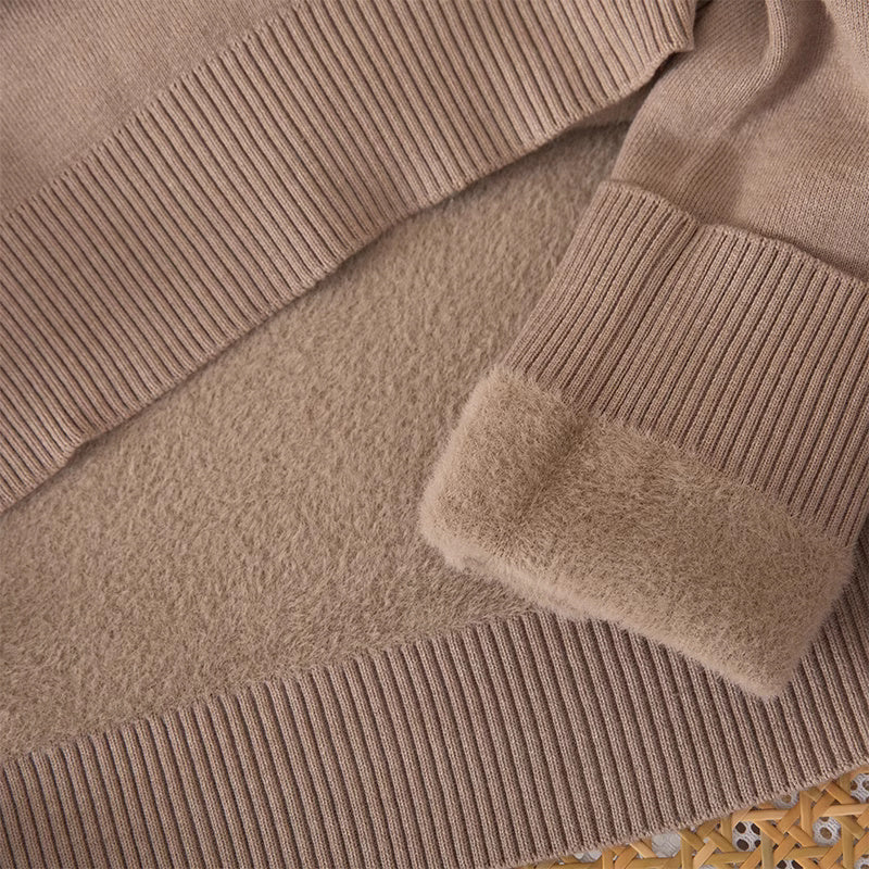 Winter Pullover Keep Warm Knitted Mock Neck Sweater
