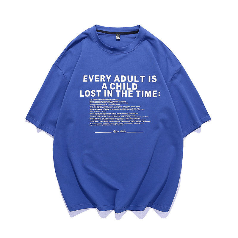 Casual Hip Hop Style Cotton Half-Sleeve Tee for Men