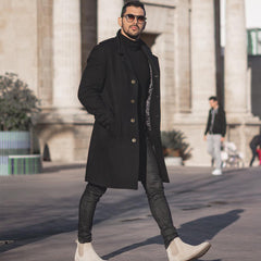 Men's Mid-length Casual Coat Korean Style Loose Windbreaker