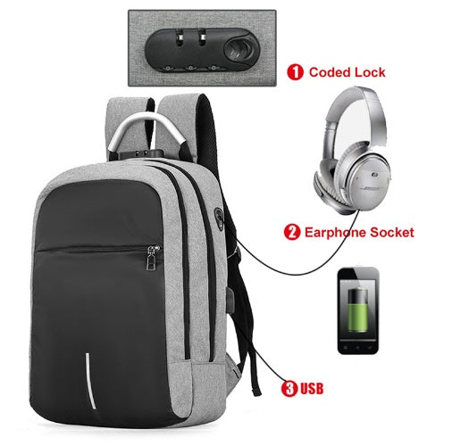 USB Charge Anti Theft Backpack For Men