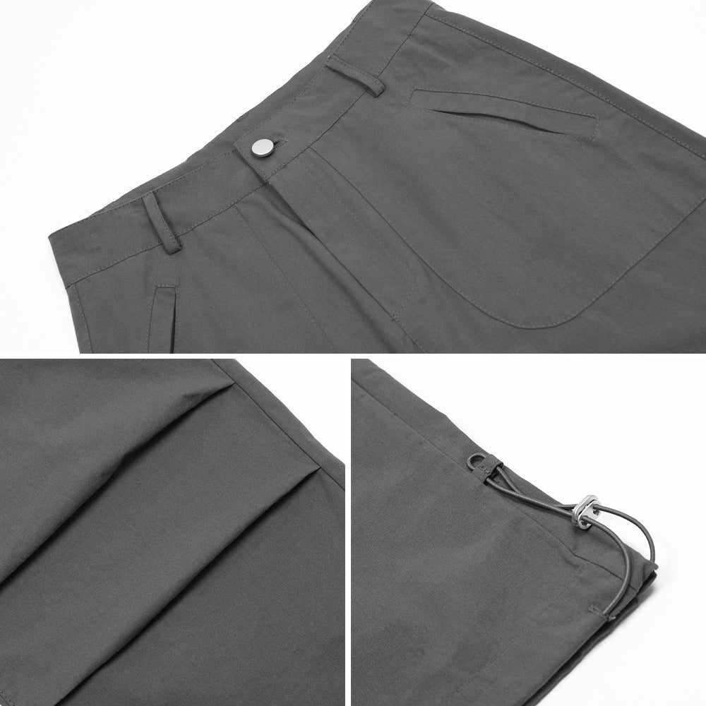 Retro Drawstring Paratrooper Casual Pants Men