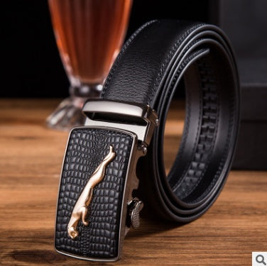 Men's Leather Business Belt With Buckle