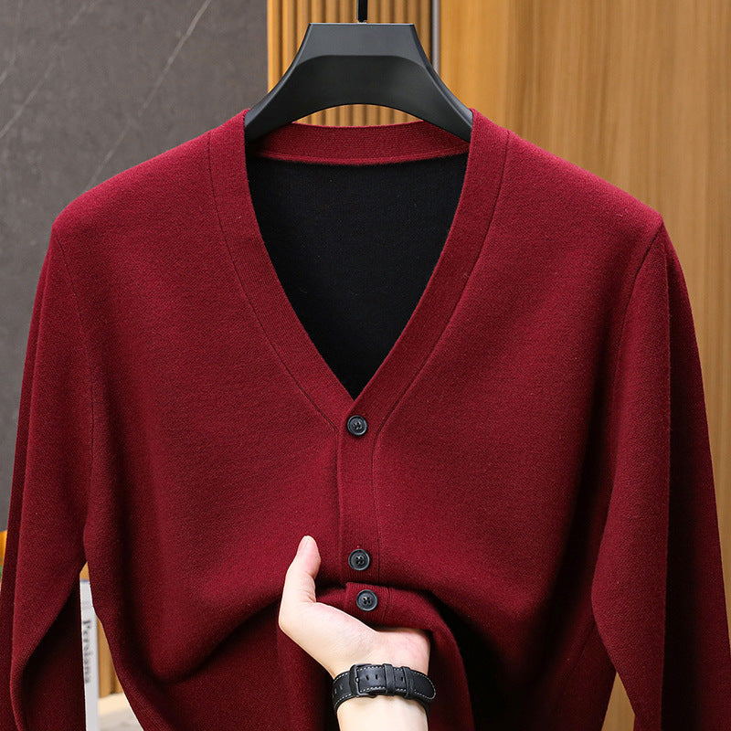 Men’s Versatile V-Neck Casual Sweater