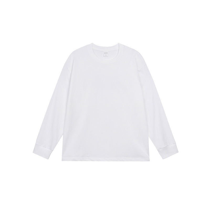 Men's Simple Solid Color Pure Cotton Long Sleeved T-shirt