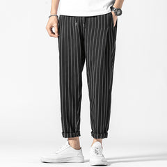 New Loose Striped Men's Wide-Leg Loose Straight Casual Pants For Men