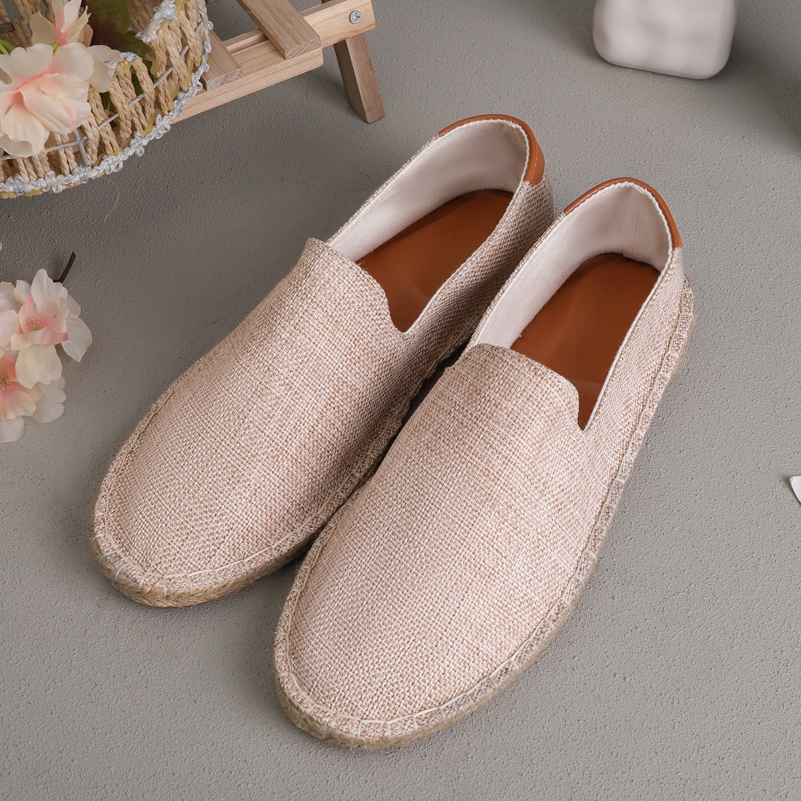 Men’s Breathable Canvas Loafers – Sweat-Absorbent Casual Slip-On Cloth Shoes