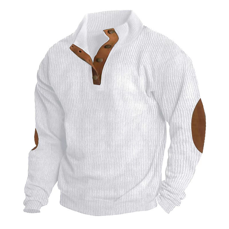 Casual Stand-Collar Long Sleeve Pullover Sweatshirt For Men