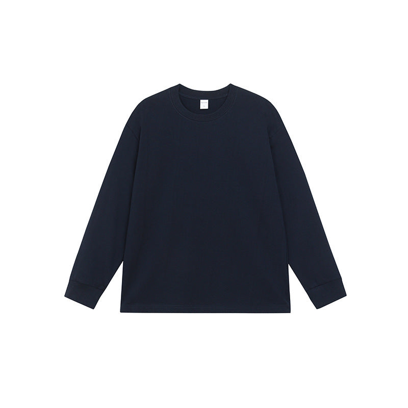 Men's Simple Solid Color Pure Cotton Long Sleeved T-shirt