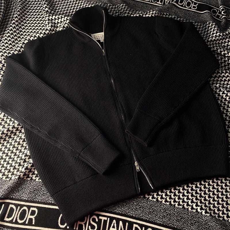 Zip Turtleneck Wool Coat For Men