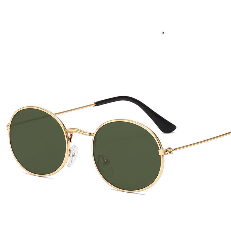 New Trend Retro Round Frame Men's Fashion Sunglasses Metal Water Drop Oval Sunglasses